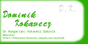 dominik kokavecz business card